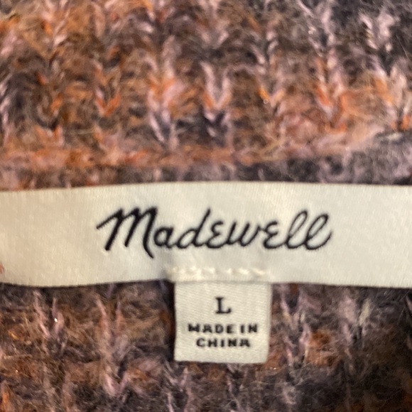 EUC Madewell Space dyed Eaton puff sleeve sweater, L - Picture 7 of 8
